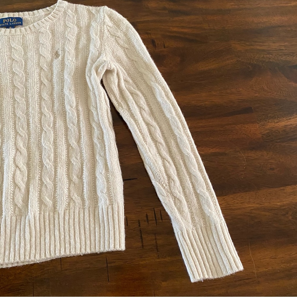 Ralph Lauren Viscose Wool Blend Cable Sweater Girls - Picture 4 of 6